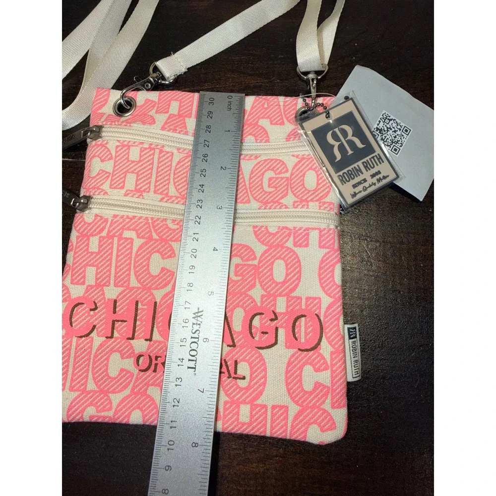 Robin Ruth‎ Chicago Original Pink Canvas Crossbody Bag Travel Purse New
